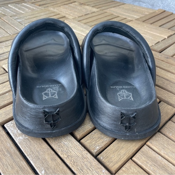 Naked Wolfe- Velma Slippers Black Padded Strap Size US 10 - Picture 5 of 6